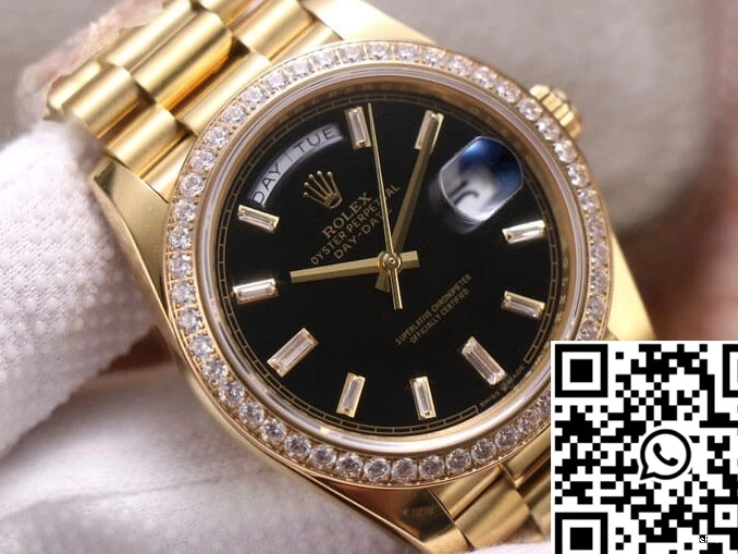 M228348RBR-0001 Factory EW Dial Day-Date Gold Black Rolex Yellow 0420